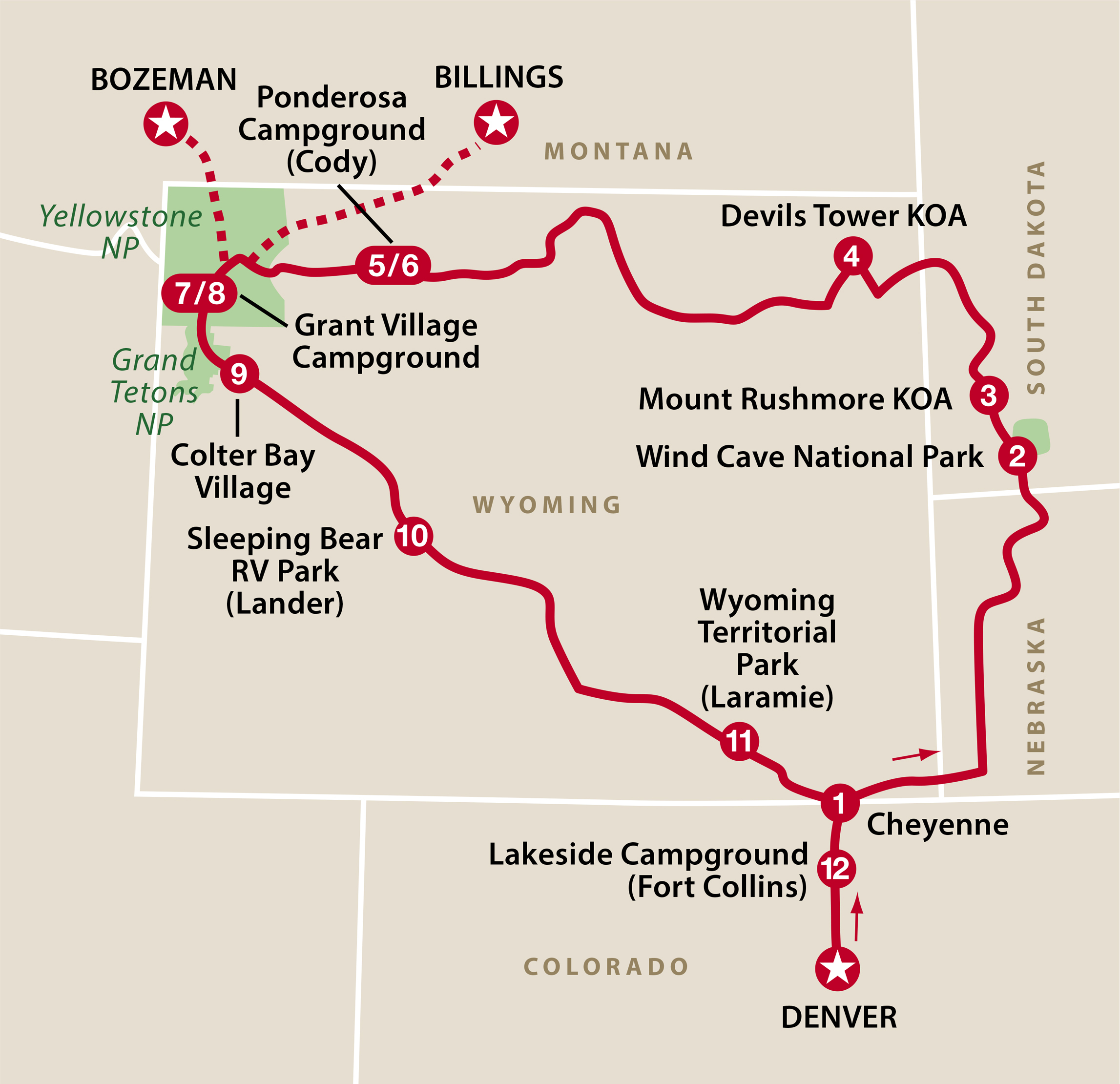Mapa ruta Cowboy Country